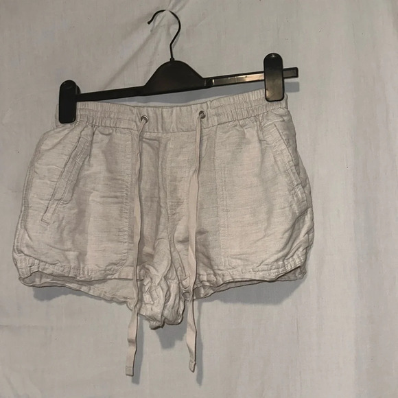 cream linen blend GAP drawstring shorts size small regular - Picture 1 of 4